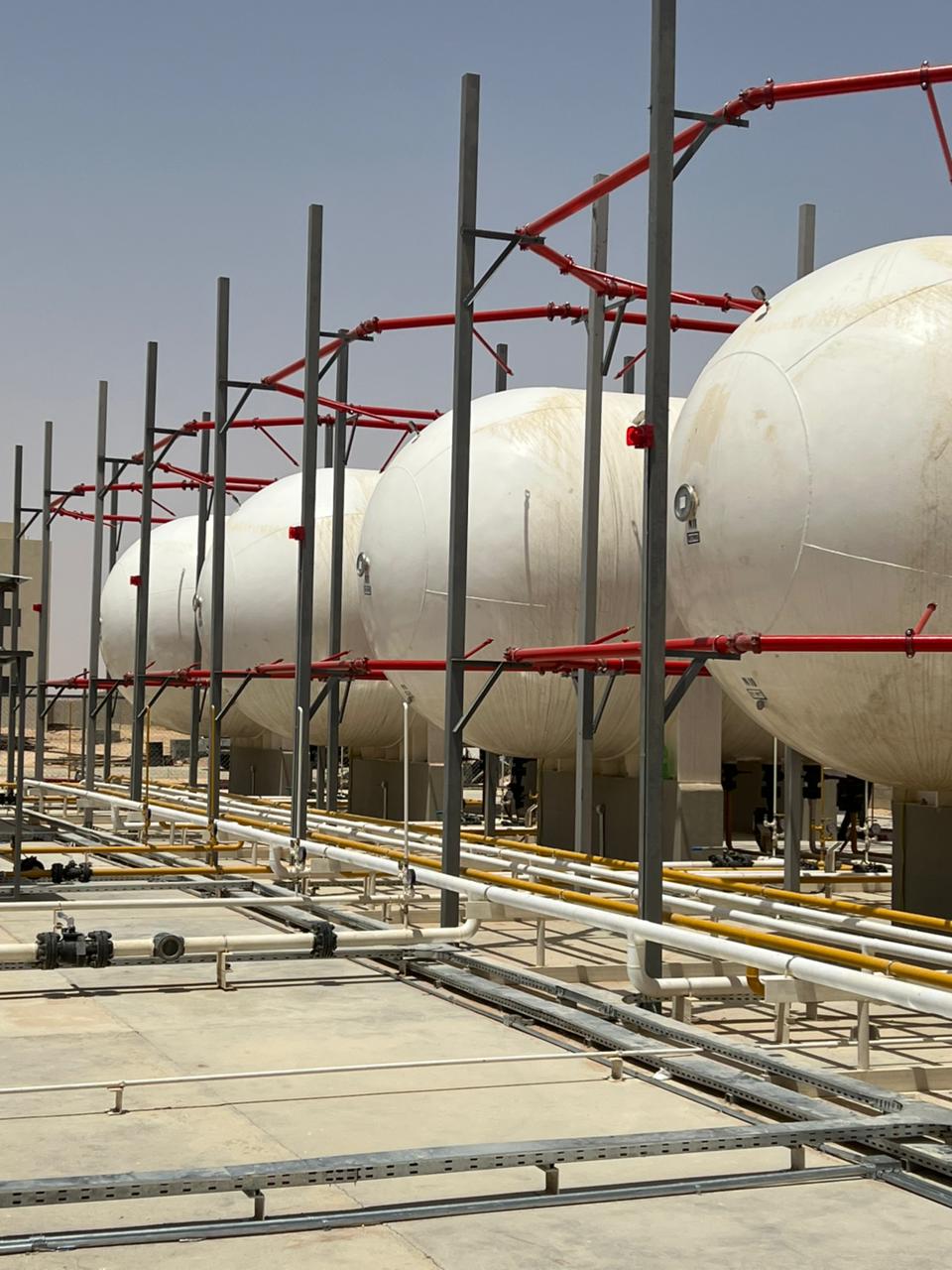 خزانات غاز مركزي LPG كروية ضمن محطة غاز منفذة